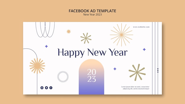 PSD gradient new year facebook template