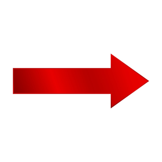 Gradient red arrow isolated