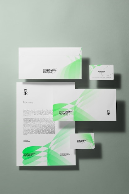 Gradient stationery collection with shadows