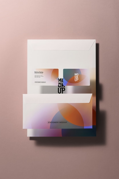 Gradient stationery collection with shadows