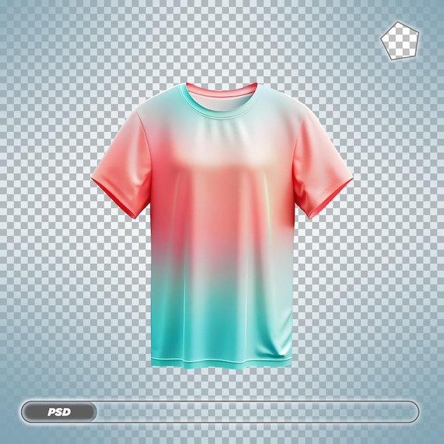 Gradient Tshirt Mockup Design Template Isolated on transparent background