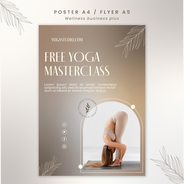 PSD gradient yoga design template