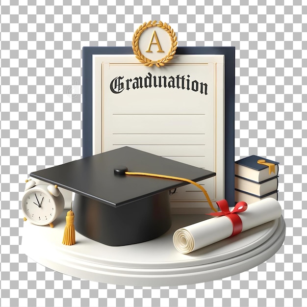 a graduate hat with a certificate ai generated