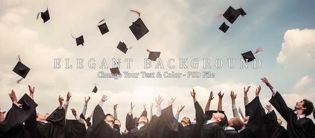 PSD graduates throwing graduation hats