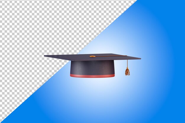 Graduation cap 3d render Mortarboard with a tassel