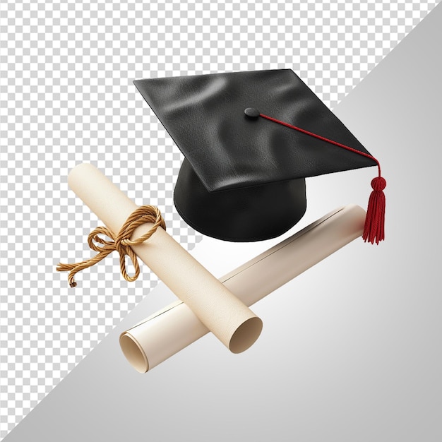 graduation cap with diploma certificate png