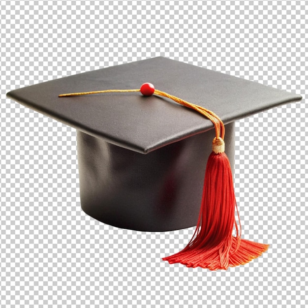 graduation hat with red tassel