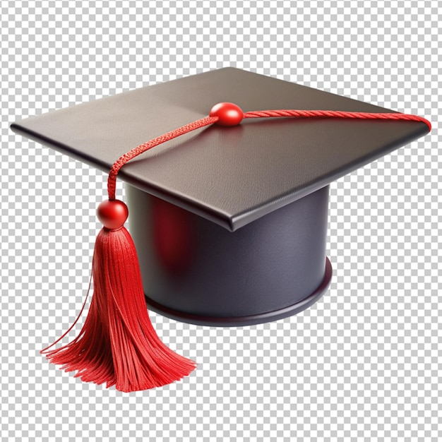 graduation hat with red tassel