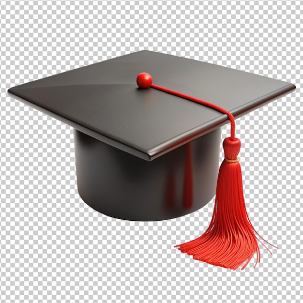 PSD graduation hat with red tassel