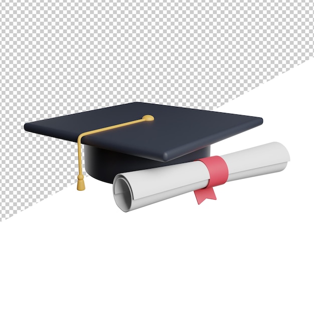 Graduation Toga With Certificate front view icon 3d rendering illustration on transparent background