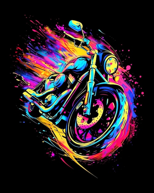 graffiti motorcycle poster design template