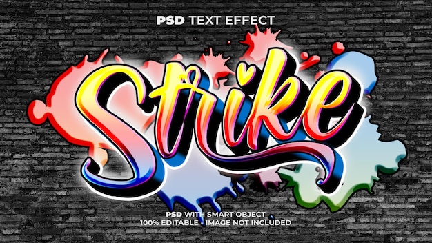 Graffiti text effect strike style. Editable text effect