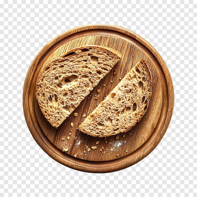 PSD grain bread piece isolated on a transparent background