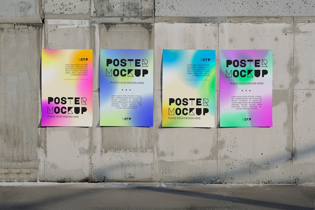 Grainy gradient aesthetic poster mockup