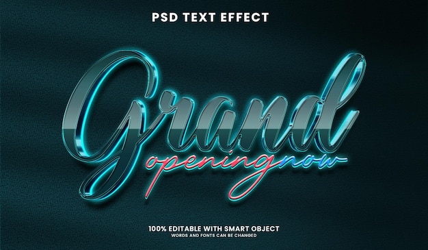 Grand neon glowing text effect