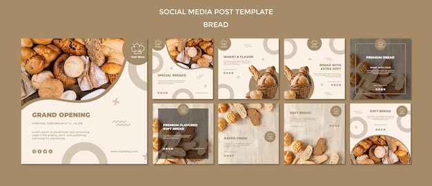 PSD grand opening bakery social media post template