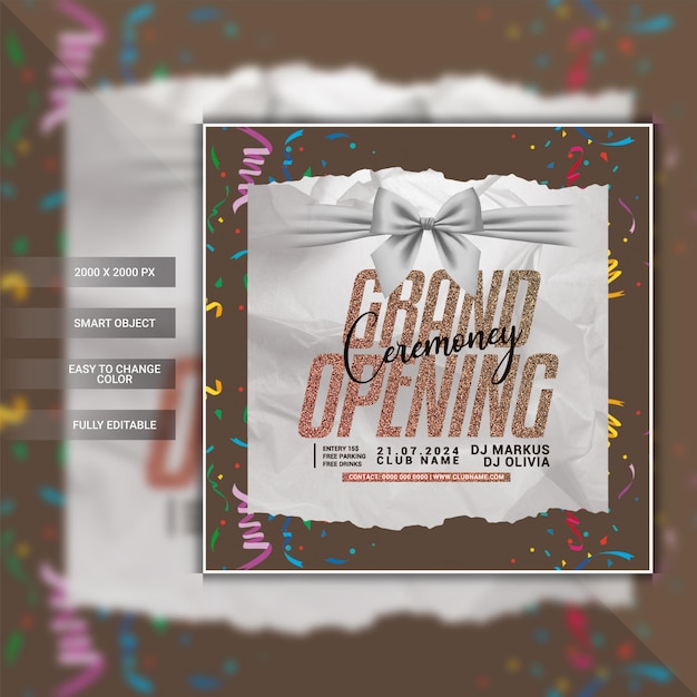 Grand opening celebration party flyer