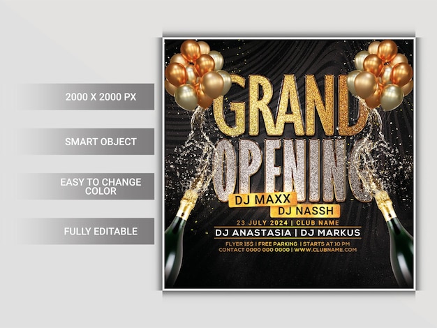 Grand opening club party flyer