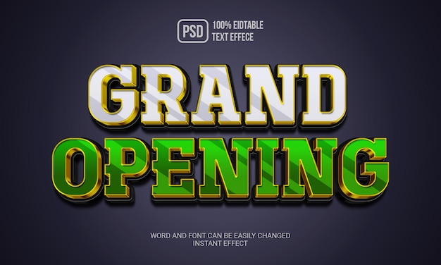 Grand opening editable text effect