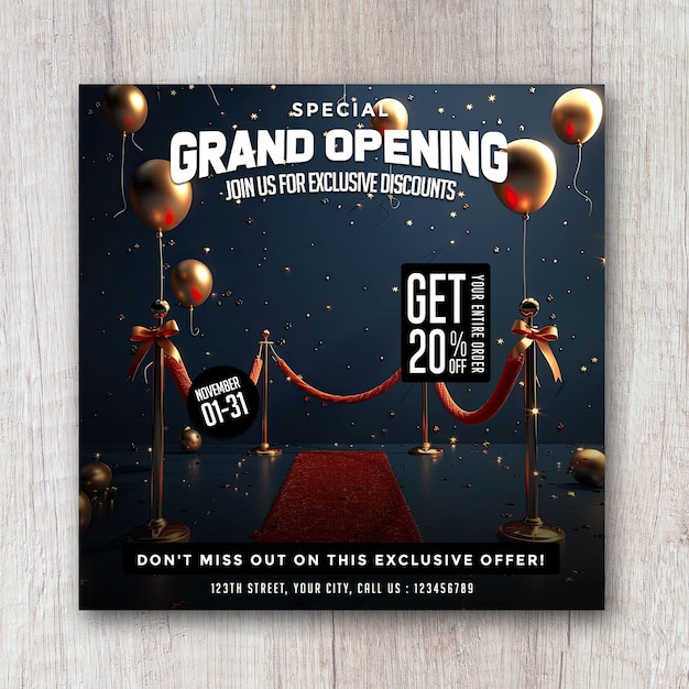 Grand opening flyer social media post