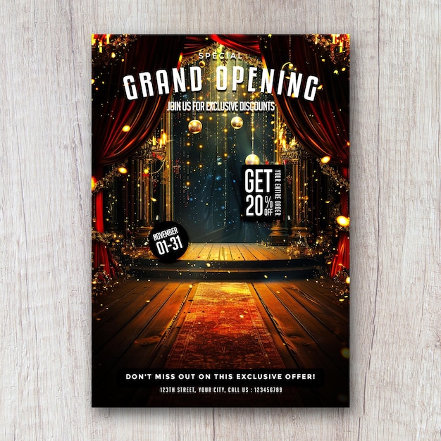 Grand opening flyer social media post