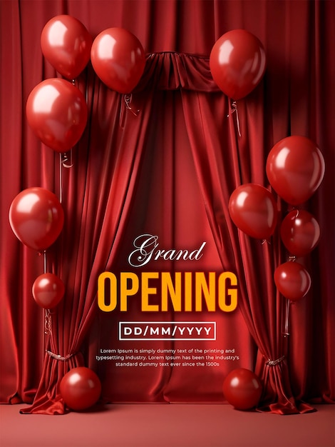 PSD grand opening invitation background