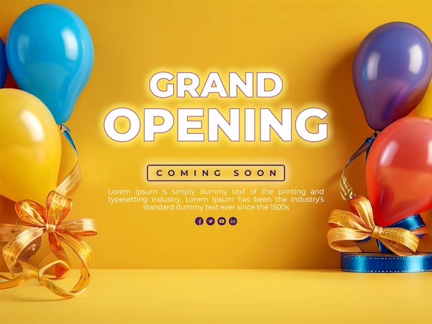 PSD grand opening invitation template design