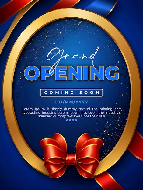 PSD grand opening invitation template design