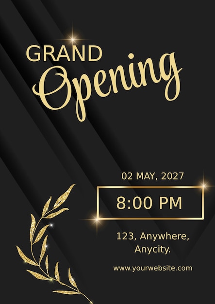 PSD grand opening party flyer design