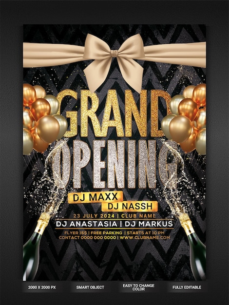 Grand opening party flyer