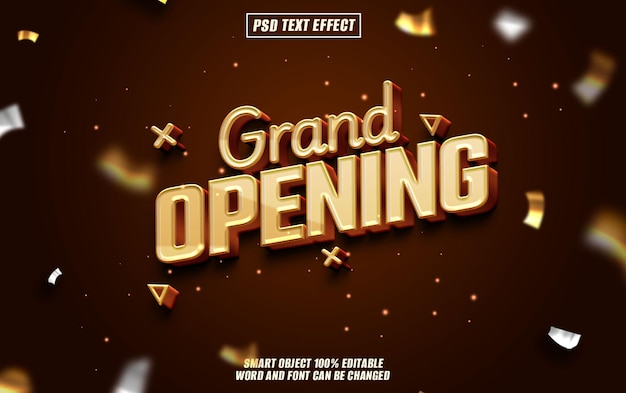 PSD grand opening text effect font editable typography 3d text