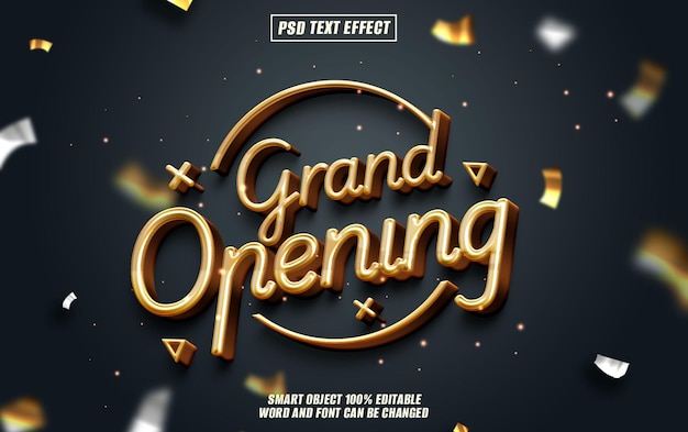 PSD grand opening text effect font editable typography 3d text