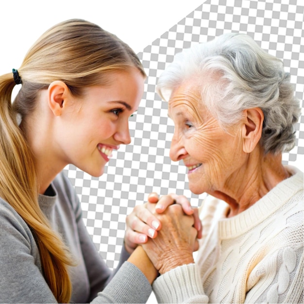 Granddaughter taking selfie with grandmother