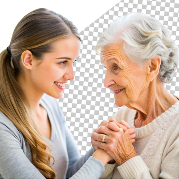 Granddaughter taking selfie with grandmother