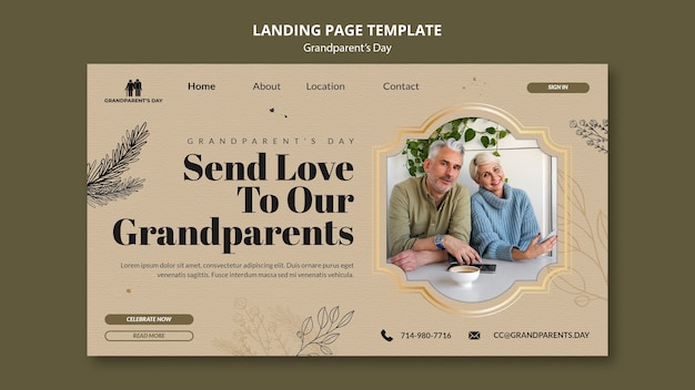 Grandparent's day landing page design template