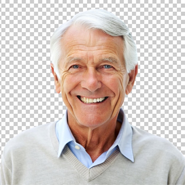 grandparent smiling on transparent background