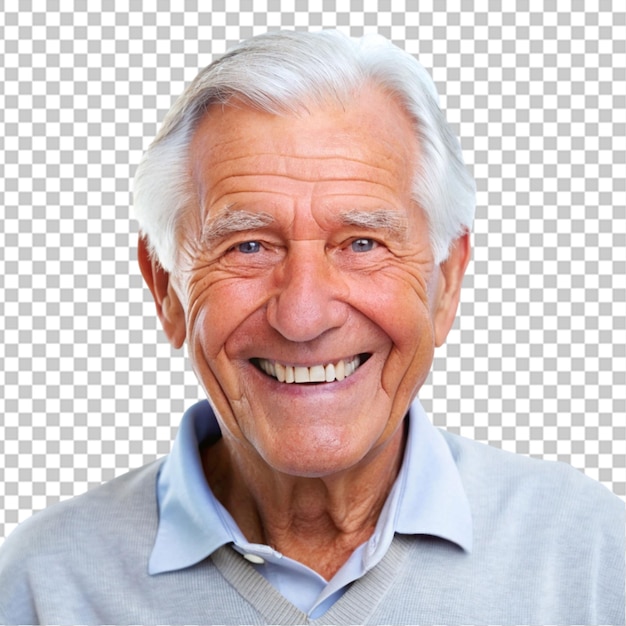 grandparent smiling on transparent background