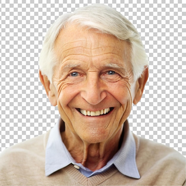 grandparent smiling on transparent background