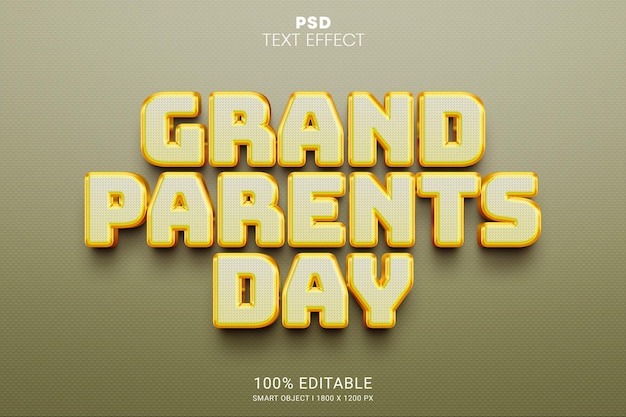 Grandparents Day PSD Editable Text Effect Design