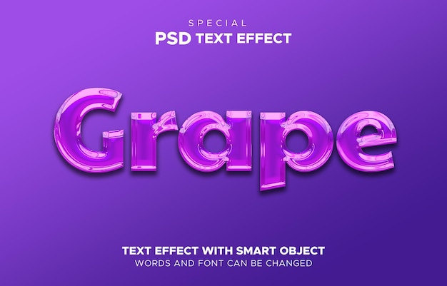 Grape text effect smart object