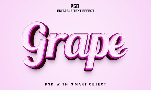 Grape text effect with a pink background