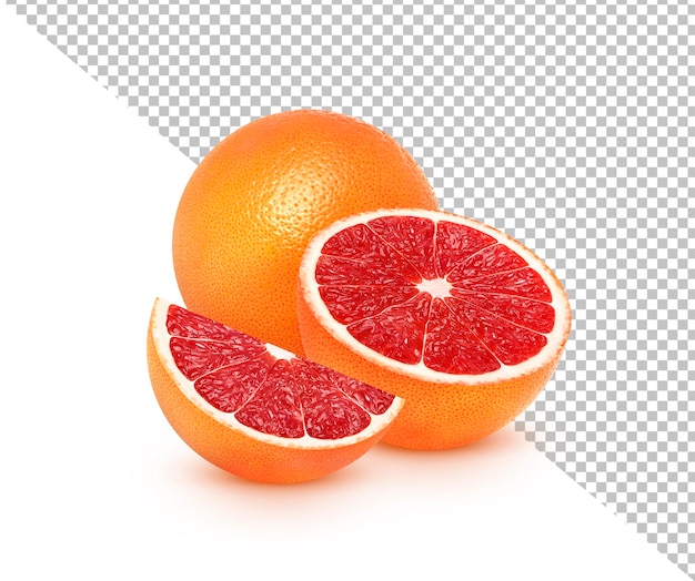 Grapefruit citrus fruit isolated on white background with clipping path