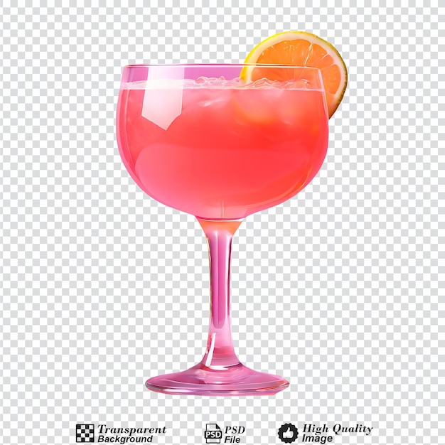 PSD grapefruit cocktail for summer on pink isolated on transparent background