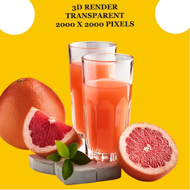 Grapefruit Juice With White Transparent Background