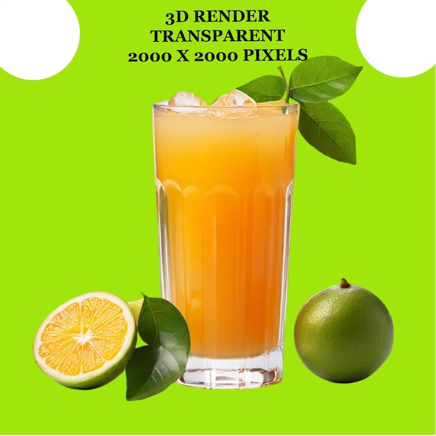 PSD grapefruit juice with white transparent background