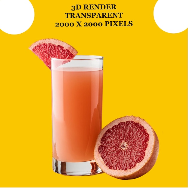 Grapefruit Juice With White Transparent Background