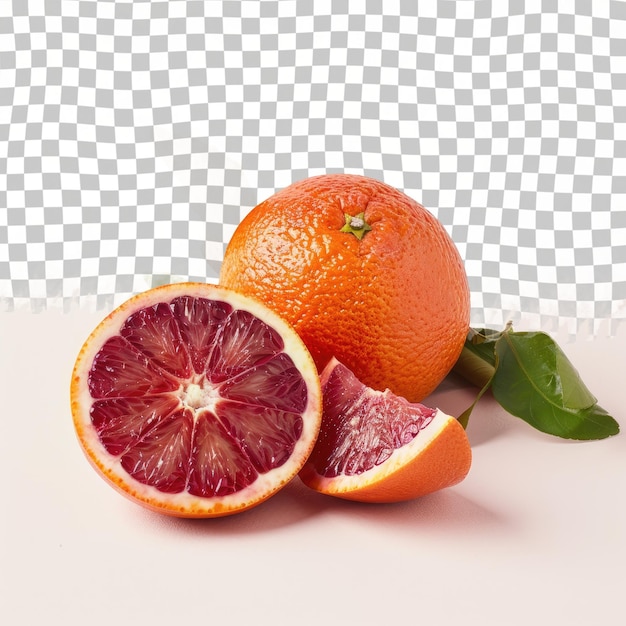 a grapefruit and an orange are on a table