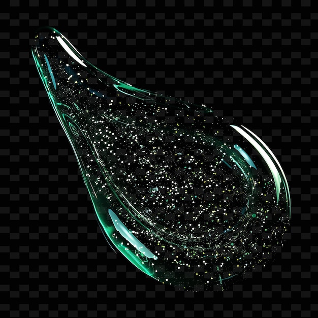 PSD grapeseed oil smear combined with emerald green glitters res transparent glitter effect element