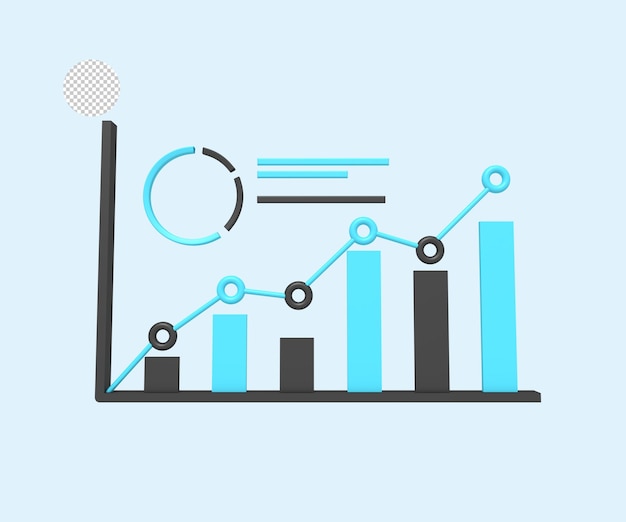 PSD a graph chart displaying marketing statistics