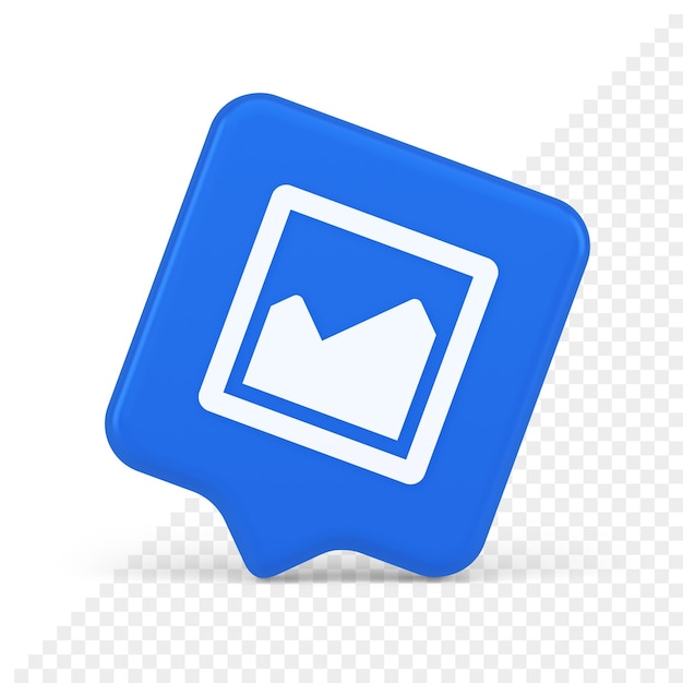 Graph diagram mathematical profit business blue squared button 3d realistic speech bubble icon